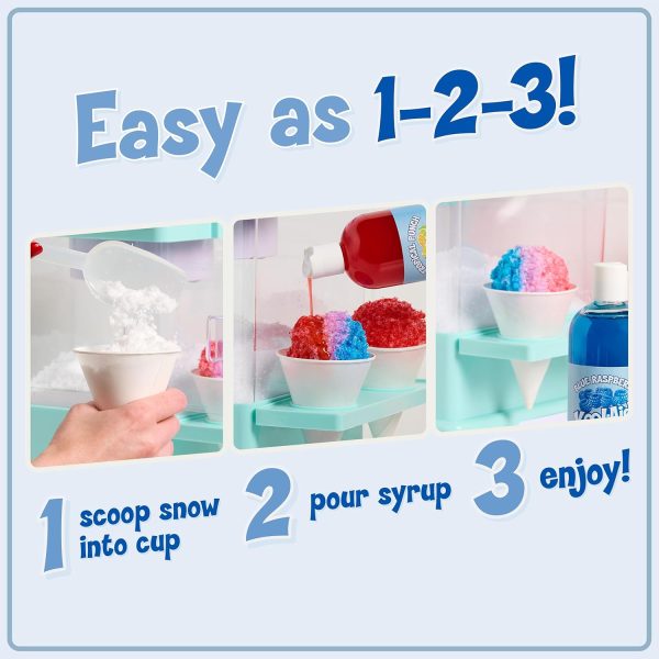 Kool-Aid Snow Cone Syrup Party Kit, Shaved Ice, Comes With Straws, Cups, Spoons, Flavors Of Tropical Punch, Grape, Blue Raspberry, Fun For Kids, Celebrations, Gifting, Multicolor - Image 4